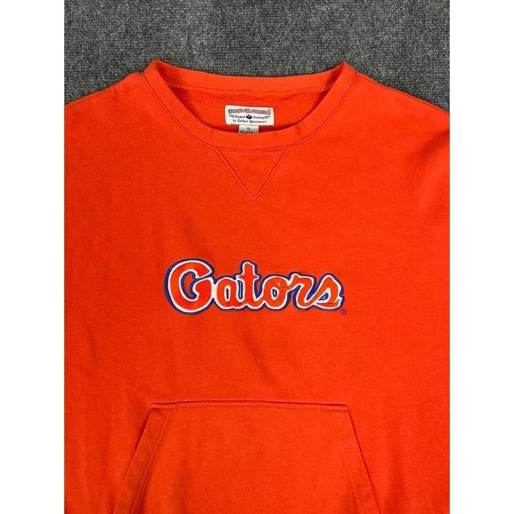 VTG Florida Gators Sweater Mens XL Orange Fleece Lined Embroidered‎ Long Sleeve